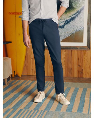 Faherty Essential Drawstring Trousers - Blue
