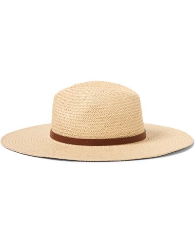 Faherty Marina Leather-trimmed Straw Hat - White