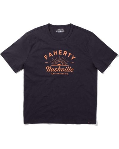Faherty Nashville Short-sleeve Crew T-shirt - Blue