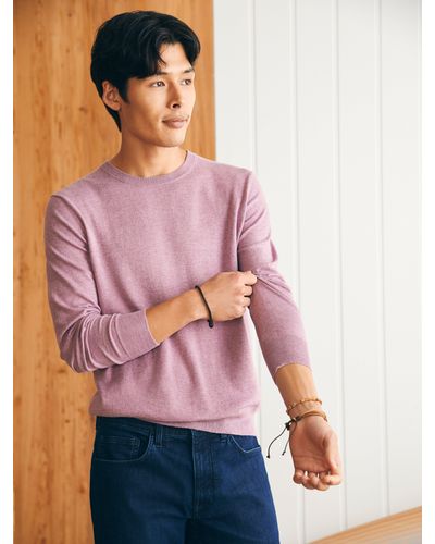 Faherty Movementtm Crewneck Sweater - Purple