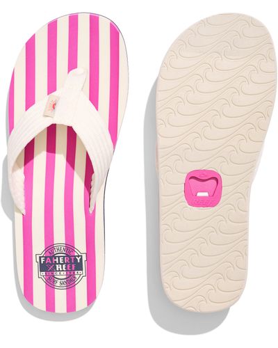 Reef Faherty X Og Stripe Flip Flop Shoes - Pink
