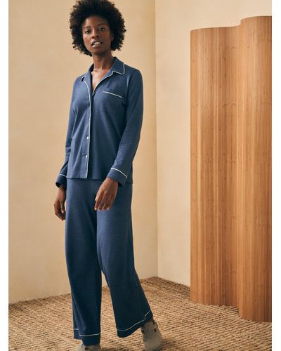 Faherty Cloud Cotton Pyjama Trousers Set - Blue