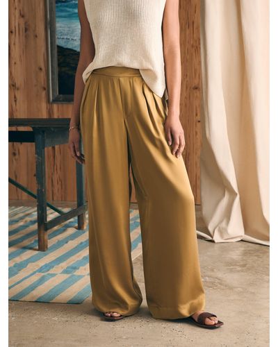 Faherty Sandwashed Silk Gemma Trousers - Brown