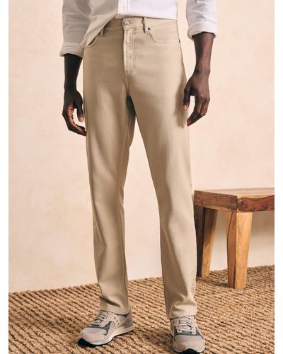 Faherty Stretch Terry 5-pocket Athletic Fit Pants (32" Inseam) - Natural