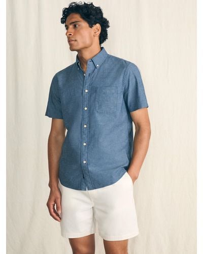 Faherty Short-sleeve Stretch Playa Shirt - Blue