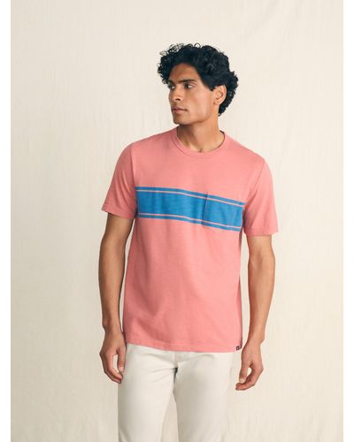 Faherty Surf Stripe Sunwashed Pocket T-shirt - Multicolor
