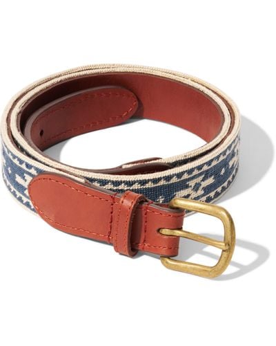 Faherty Steven Paul Judd Chahtah Embroidered Belt - Natural