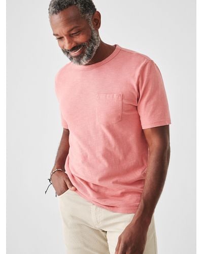 Faherty Sunwashed Pocket T-shirt - Pink
