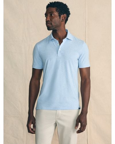 Faherty Movementtm Short-sleeve Polo Shirt (tall) - Blue