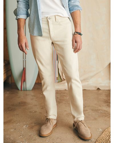 Faherty Organic Cotton Slim Straight Denim (34" Inseam) Trousers - Natural