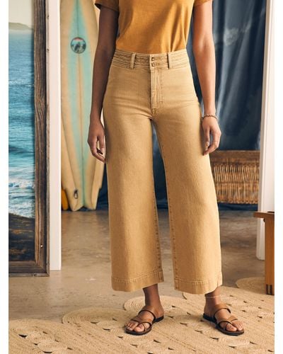 Faherty Harbor Crop Trousers - Natural