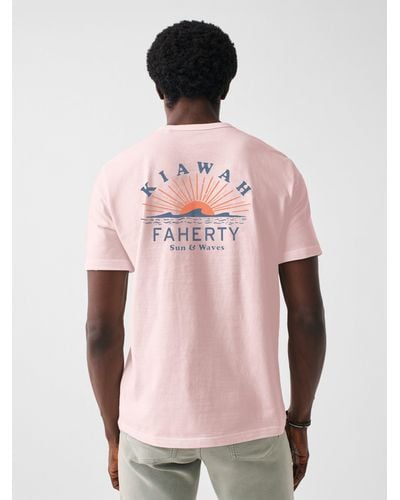 Faherty Kiawah Short-sleeve Crew T-shirt - Pink