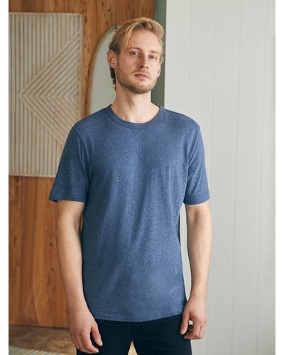 Faherty Short-sleeve Vintage Chambray T-shirt - Blue