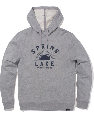 Faherty Spring Lake Popover Hoodie - Grey