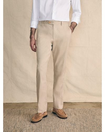 Faherty Movementtm Flex Linen Trouser Pants - Natural