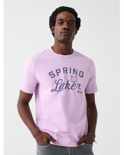 Faherty Spring Lake Short-sleeve Crew Lakers T-shirt - Pink