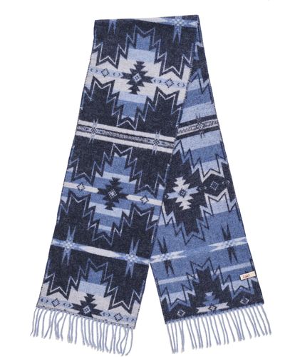 Faherty Doug Good Feather Stream Waters Star Nation Scarf - Blue