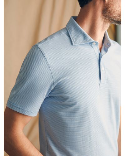 Faherty Movementtm Short-sleeve Pique Polo Shirt (tall) - Blue