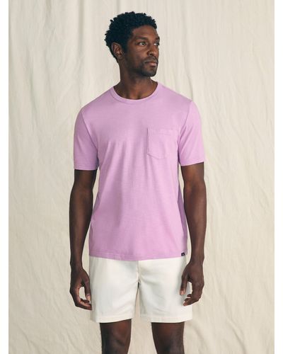 Faherty Sunwashed Pocket T-shirt - Pink