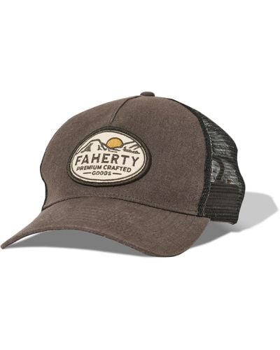 Faherty Rocky Mountain Trucker Hat - Brown