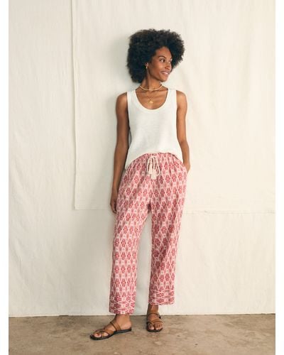 Faherty Pacific Beach Linen Pants - Pink