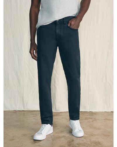 Faherty Organic Cotton Slim Straight Denim (34" Inseam) Trousers - Natural