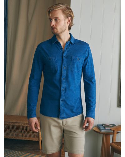 Faherty Sunwashed Knit Shirt - Blue