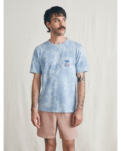 Faherty Sunwashed Graphic T-shirt - Blue