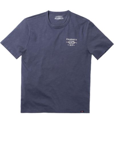 Faherty Southampton Short-sleeve Crew T-shirt - Blue