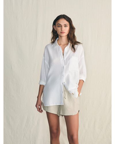 Faherty Laguna Linen Relaxed Shirt - White
