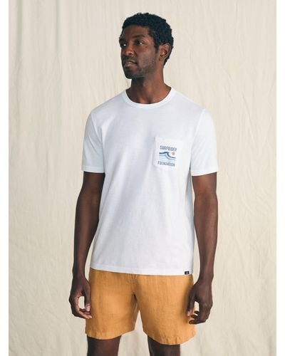 Faherty Short-sleeve Surfrider Sunwashed Pocket T-shirt - White