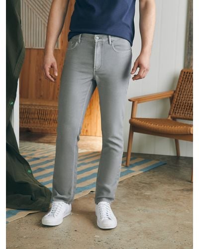 Faherty Stretch Terry 5-pocket Pants (32" Inseam) - Grey