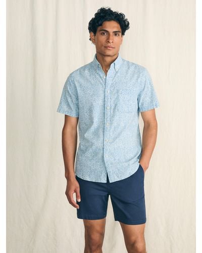 Faherty Short-sleeve Stretch Playa Shirt - Blue