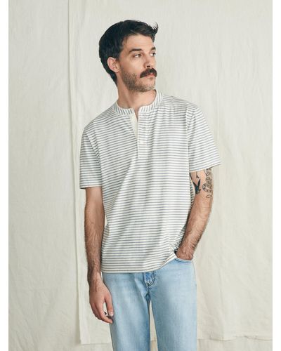 Faherty Short-sleeve Sunwashed Henley T-shirt - Multicolor