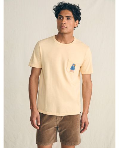 Faherty Short-sleeve Surfrider Sunwashed Pocket T-shirt - Natural