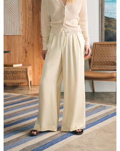 Faherty Sandwashed Silk Gemma Trousers - Natural