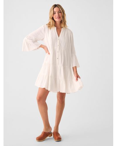 Faherty Dream Cotton Gauze Kasey Dress - White