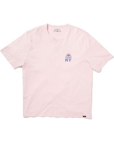 Faherty New York Short-sleeve Crew T-shirt - Pink