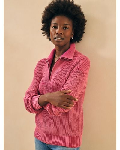 Faherty Sunwashed Mariner Sweater - Pink