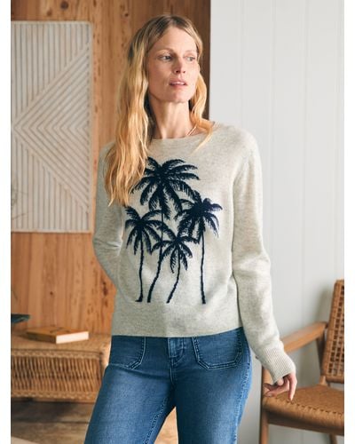 Faherty Palm Coast Cashmere Crew Sweater - Blue