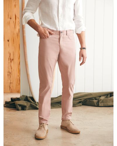 Faherty Movementtm 5-pocket Trousers (30" Inseam) - Pink
