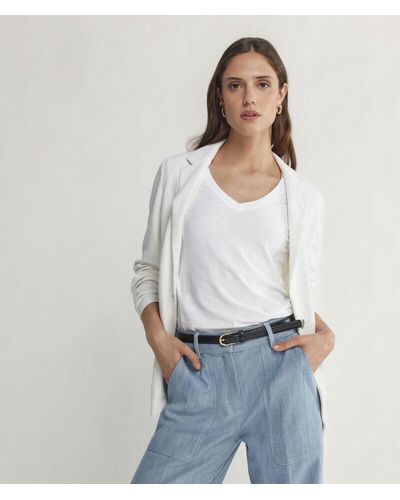 Falconeri Short-sleeved V-neck Cotton T-shirt - White