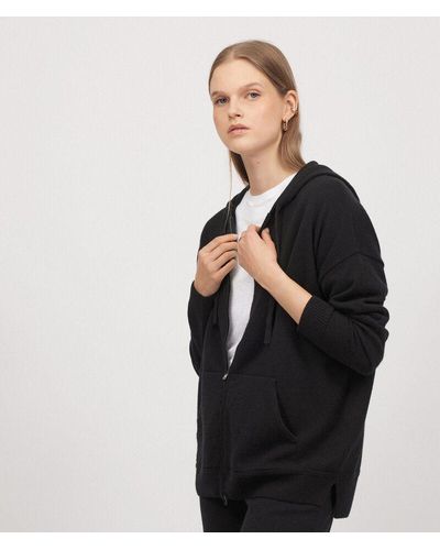 Falconeri Hooded Ultrasoft Cashmere Sweatshirt - Black