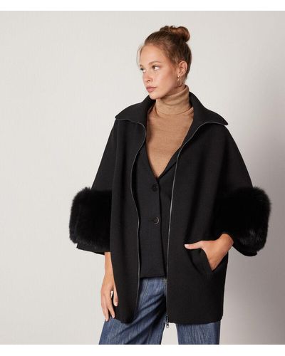 Falconeri Ultrasoft Cashmere Kimono Coat - Black