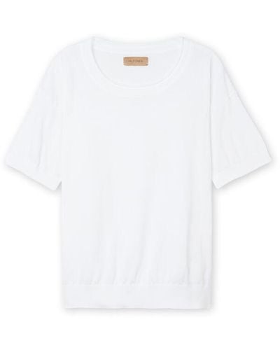 Falconeri Short-sleeved Round-neck Cotton Jumper - White