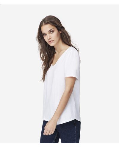 Falconeri T-shirt scollo a v in cotone - Bianco