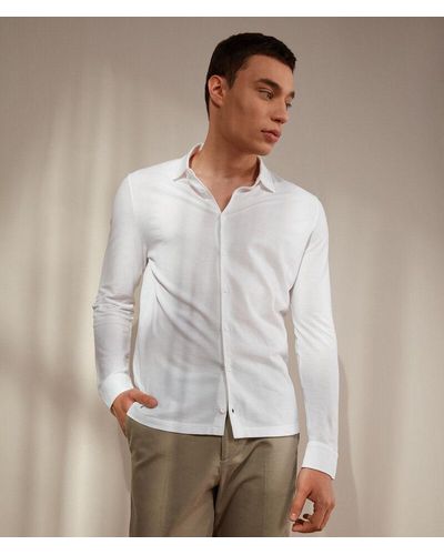 Falconeri Cotton And Silk Piqué Shirt - White