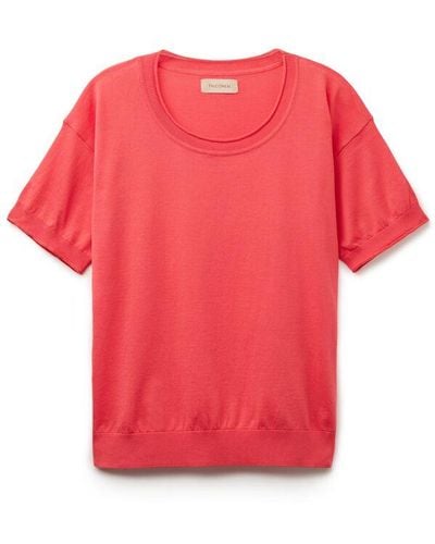 Falconeri Short-sleeved Round-neck Cotton Jumper - Red