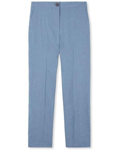 Falconeri Linen Viscose Trousers - Blue