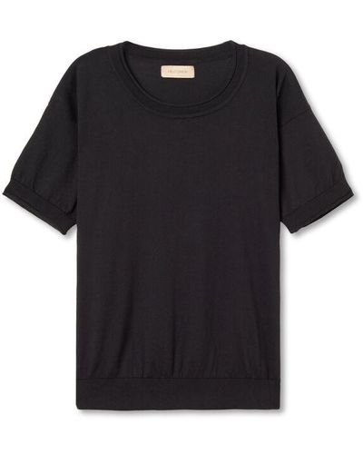 Falconeri Short-sleeved Round-neck Cotton Jumper - Black